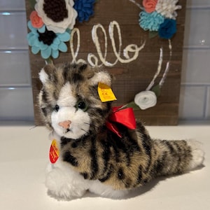Vintage Steiff Snuffi Cat Tabby Plush | Collectable Steiff Plush Cat