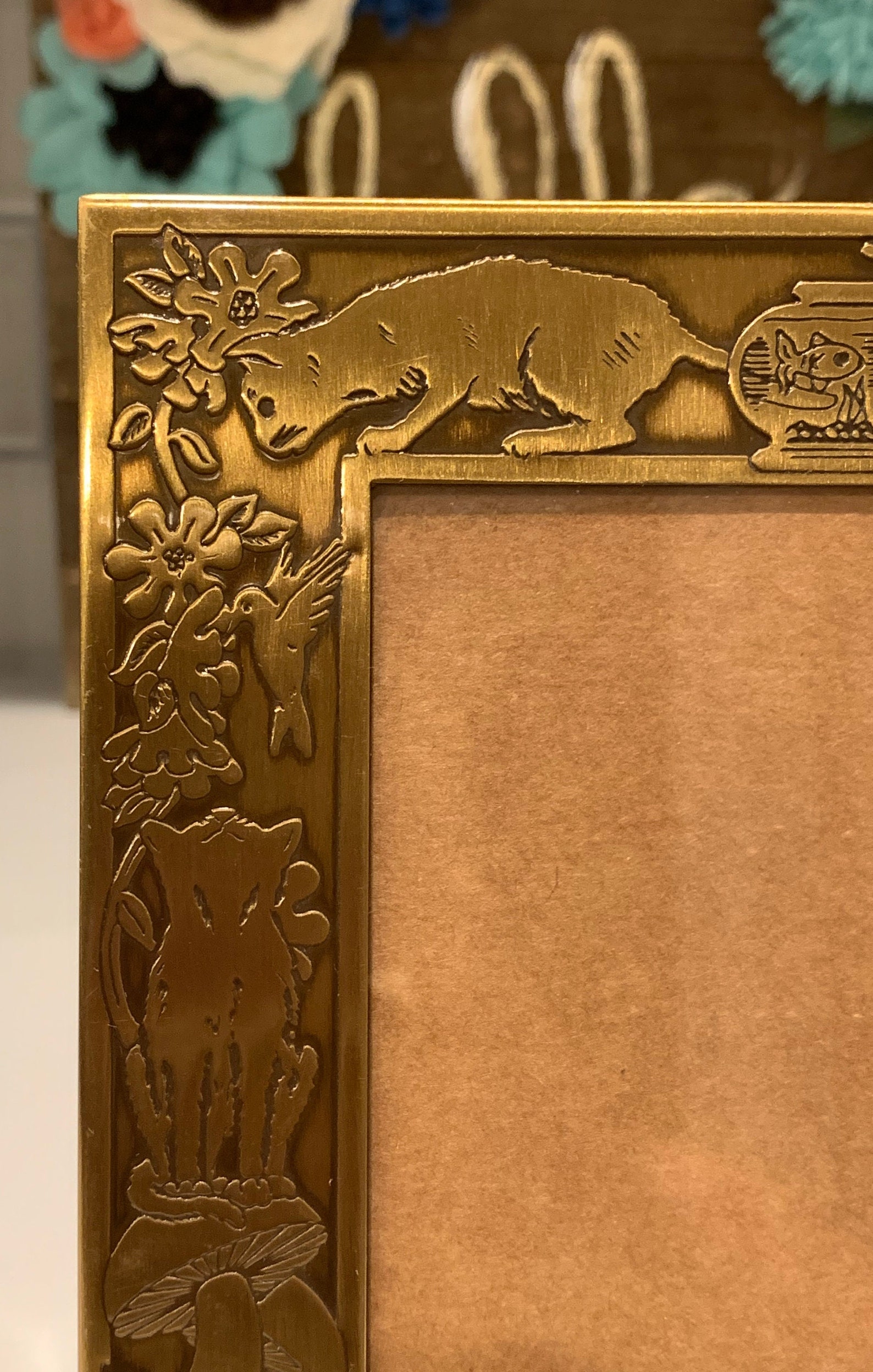 Vintage Gold M.W. Carr & Co. Inc Cat Frame Cat Home Decor Etsy