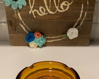 ヴィンテージの琥珀色のガラス灰皿 | 大恐慌時代のバーウェア - Etsy 日本