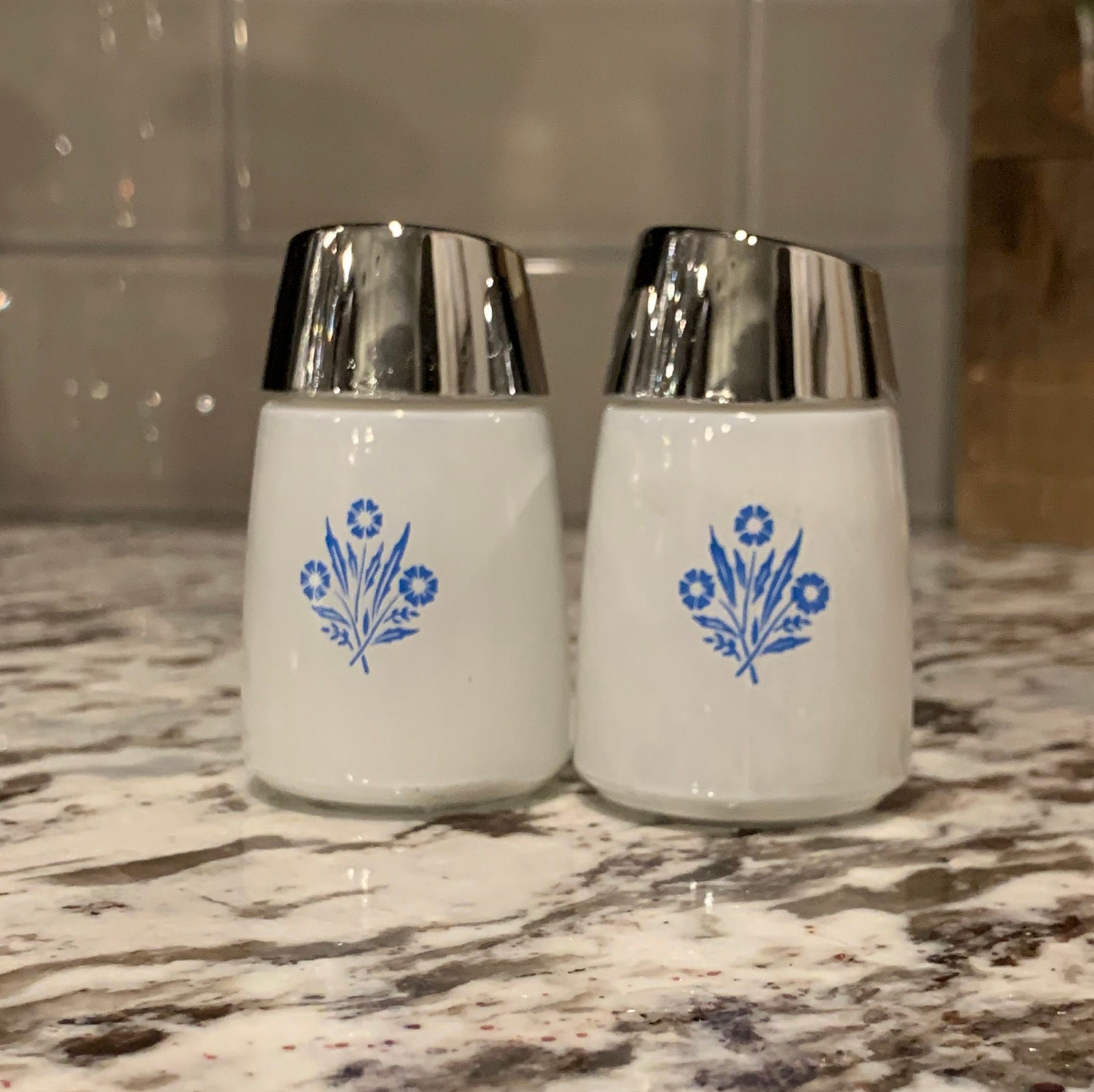 Corning Ware Salt and Pepper Shakers | Blue Cornflower #902