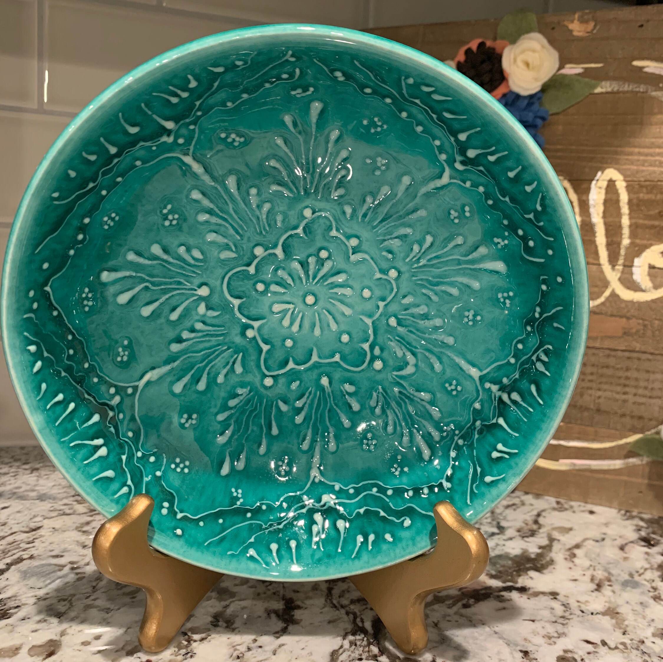 Hand Painted Serving Bowl Made in Spain IVANROS Etsy