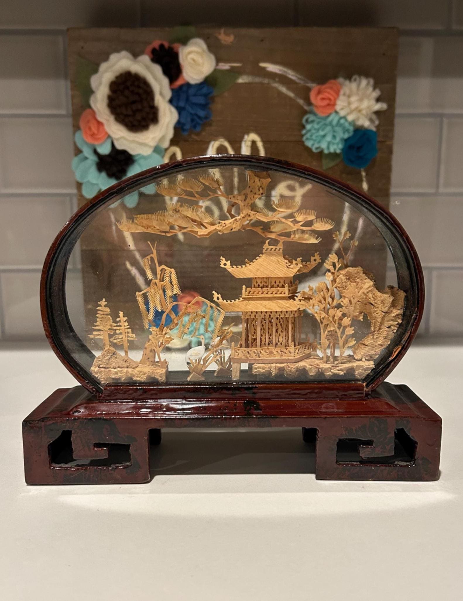 Chinese Hand Carved Cork Pastoral Diorama - Etsy