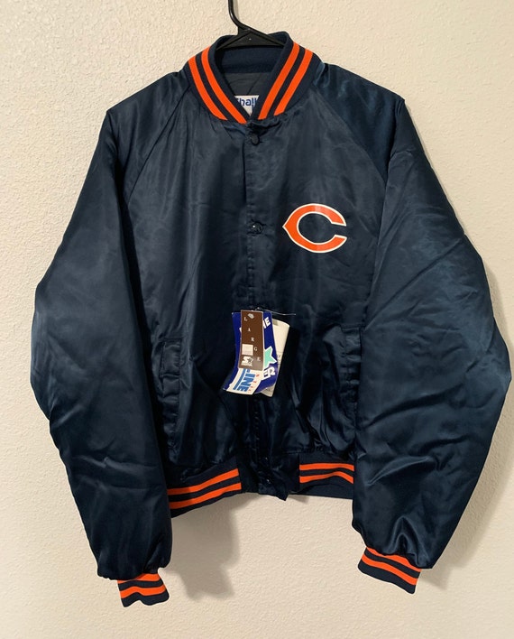 Men's Starter Orange Chicago Bears Home Game Satin Full-Snap Varsity Jacket Size: Medium