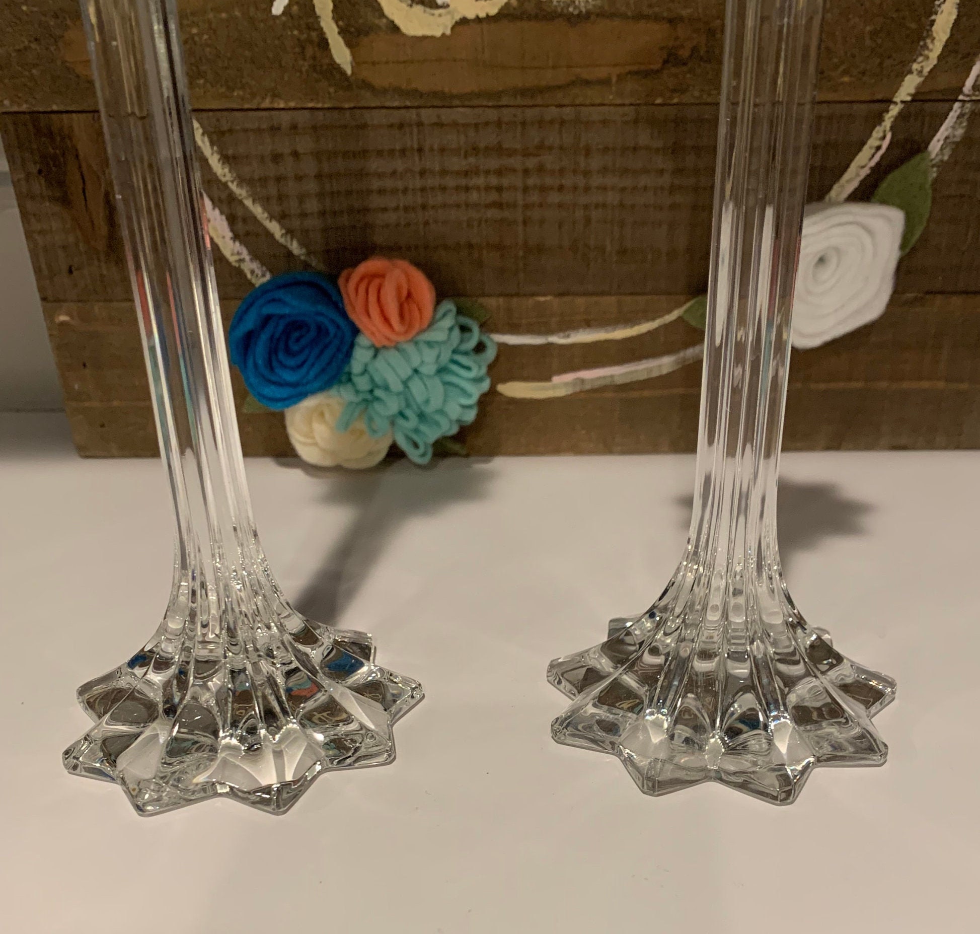 Riedel Grand Prix Staggered Crystal Candlestick Holders Etsy