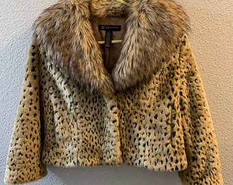 petite leopard print coat