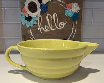 Vintage Bauer Pottery Chartreuse Gloss Pastel Batter Bowl - Etsy