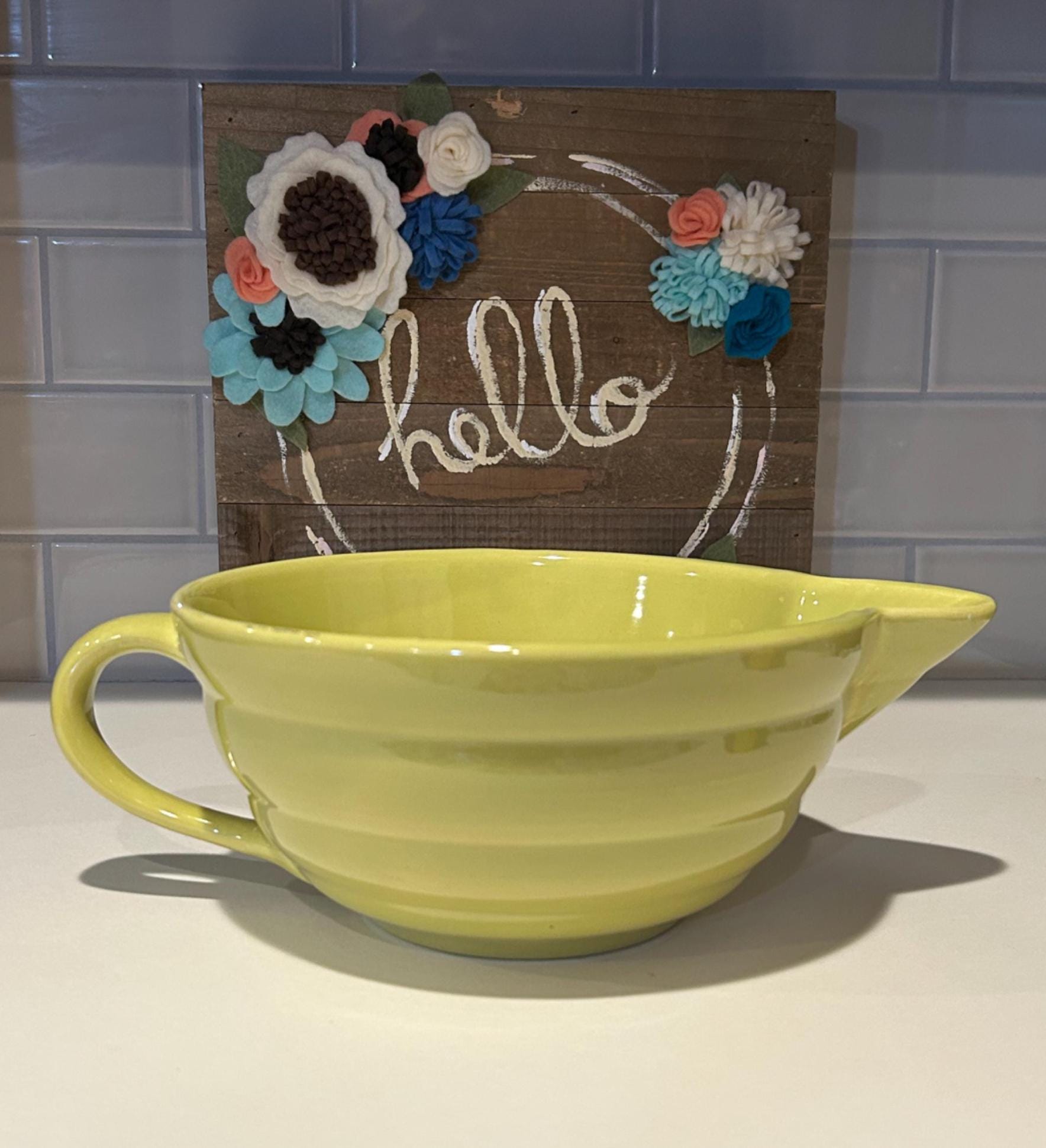 Vintage Bauer Pottery Chartreuse Gloss Pastel Batter Bowl - Etsy