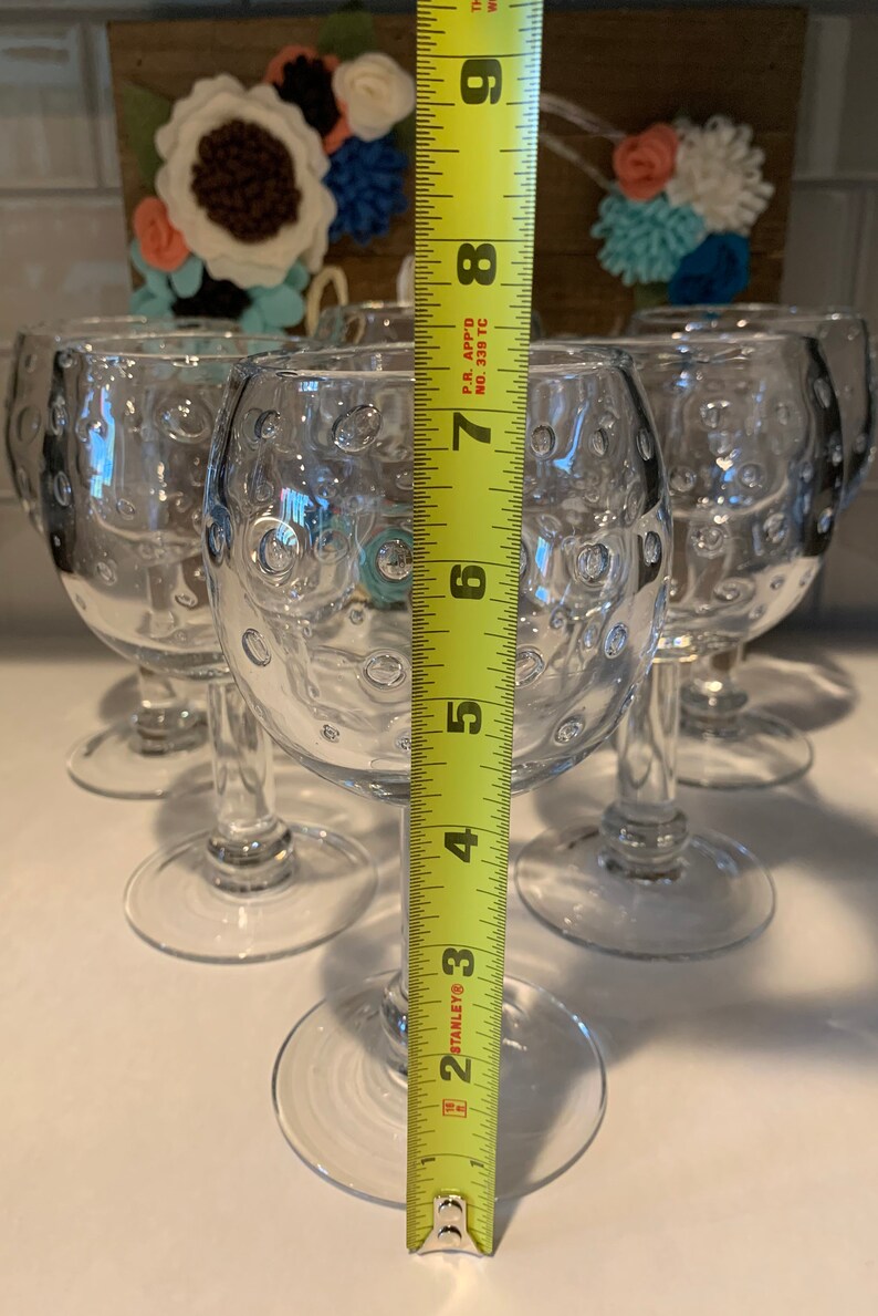 Crate & Barrel Blown Glass Water Goblets Air Bubble Water Etsy