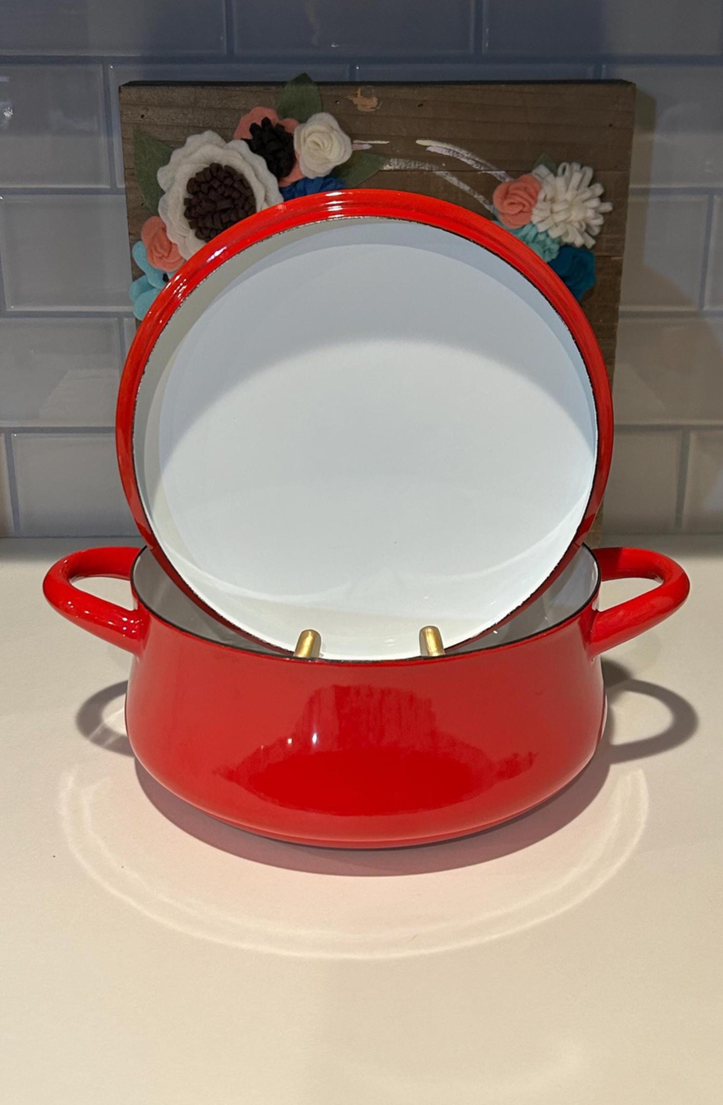 DANSK Red Enamel Casserole Bistro Pot | Vintage DANSK Cookware - Etsy
