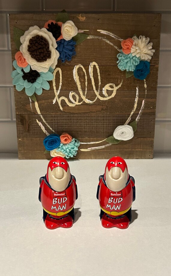 Ceramarte Budweiser Bud Man Salt & Pepper Shakers: Collectible