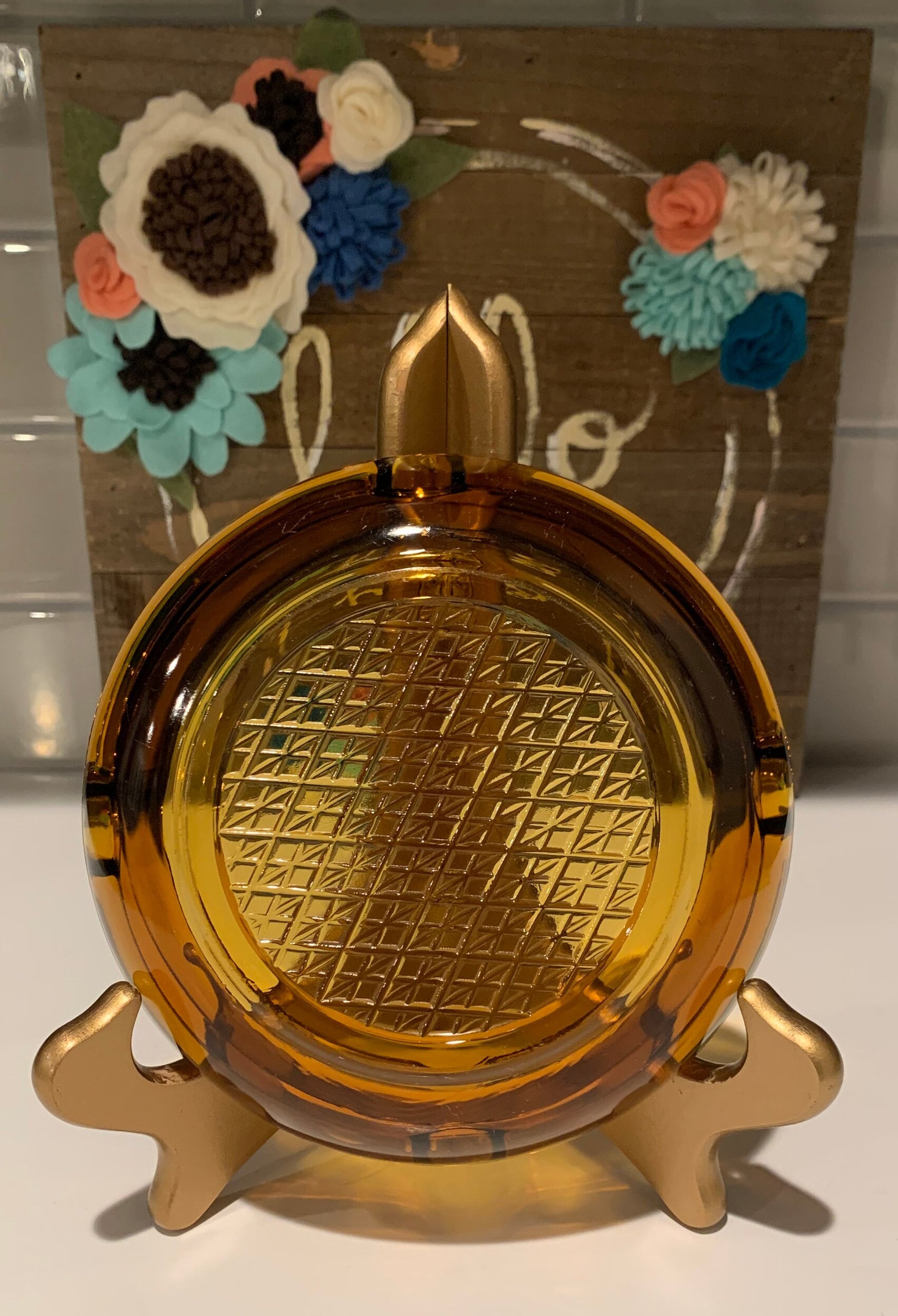 ヴィンテージの琥珀色のガラス灰皿 | 大恐慌時代のバーウェア - Etsy 日本