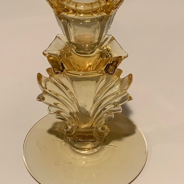 Fostoria Yellow Candle Holder Etsy