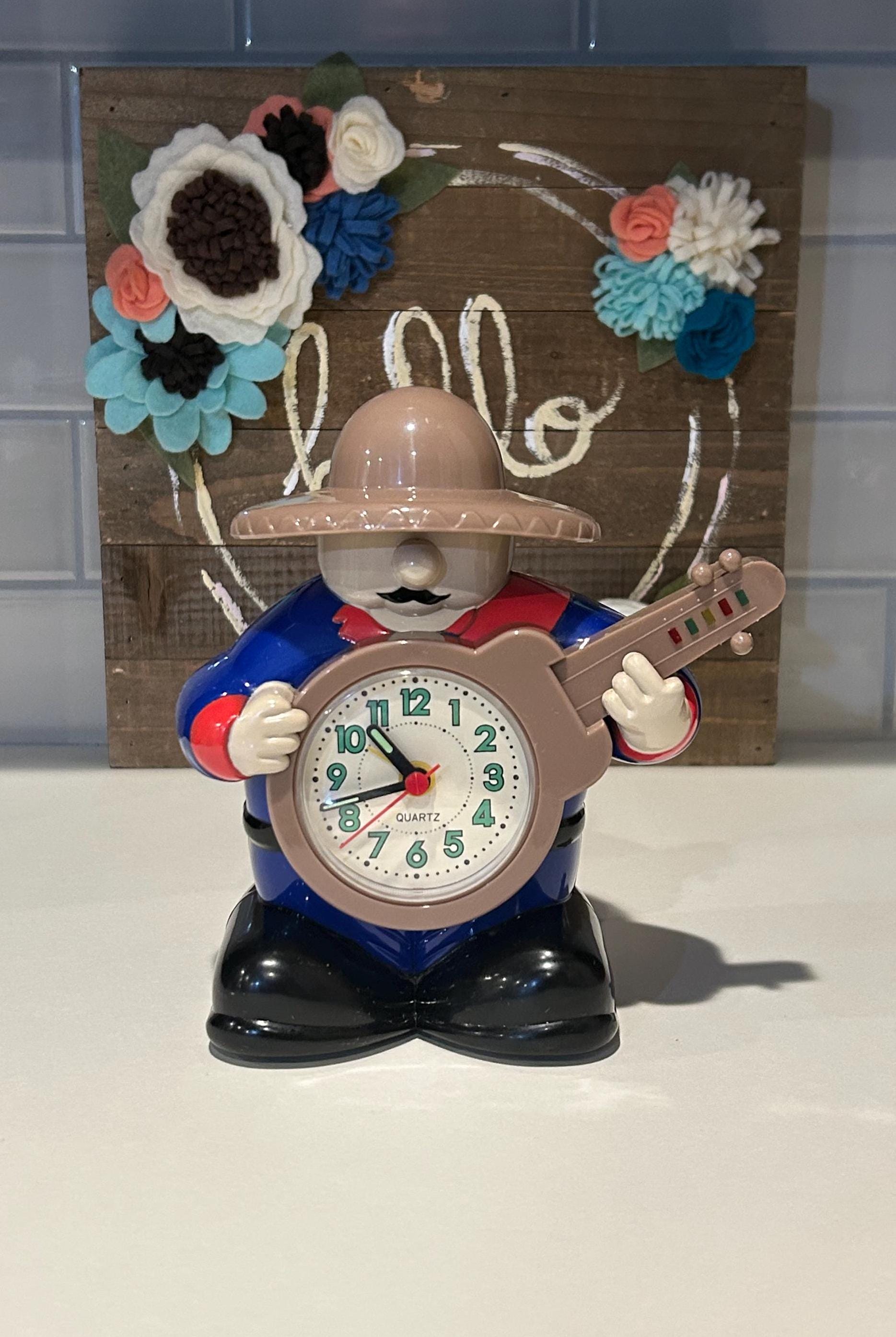 Mariachi Guitar Player Alarm Clock: Musical Talking Quartz Clock