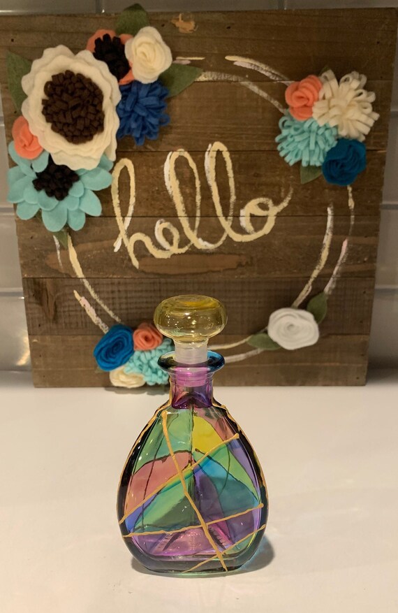 art glass perfume bottle Gem