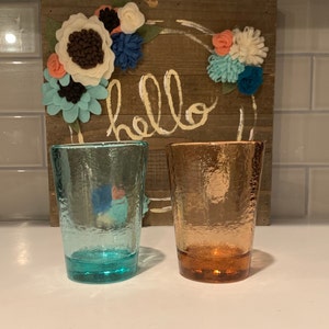 Handmade Drinking Glasses 10 oz Tabletop Bubbled Recycled Pinch Tumblers  Colorful Old Fashion Grey Amber Blue Pink Beverage Everyday Use Cup Any  Occasion Birthday Wedding Gifts 