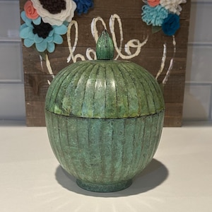 Green Metal Covered Decretive Bowl | Green Metal Home Decor