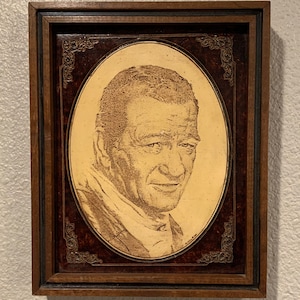 John Wayne Portrait | Original Textured John Wayne Portrait  Wall Art | John Wayne Collectable Wall Art