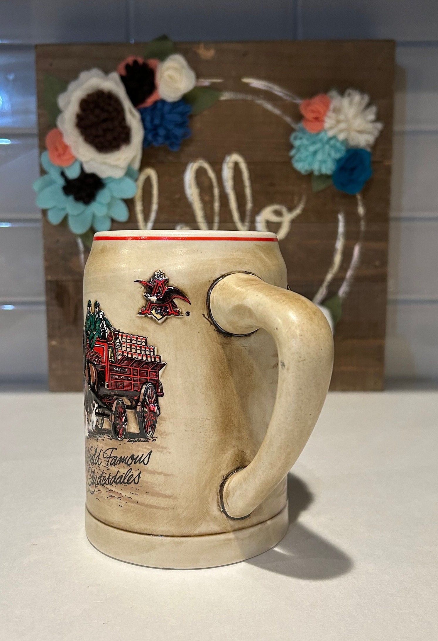Anheuser Bush Budweiser 1980 CS19 Holiday Stein Budweiser Champion