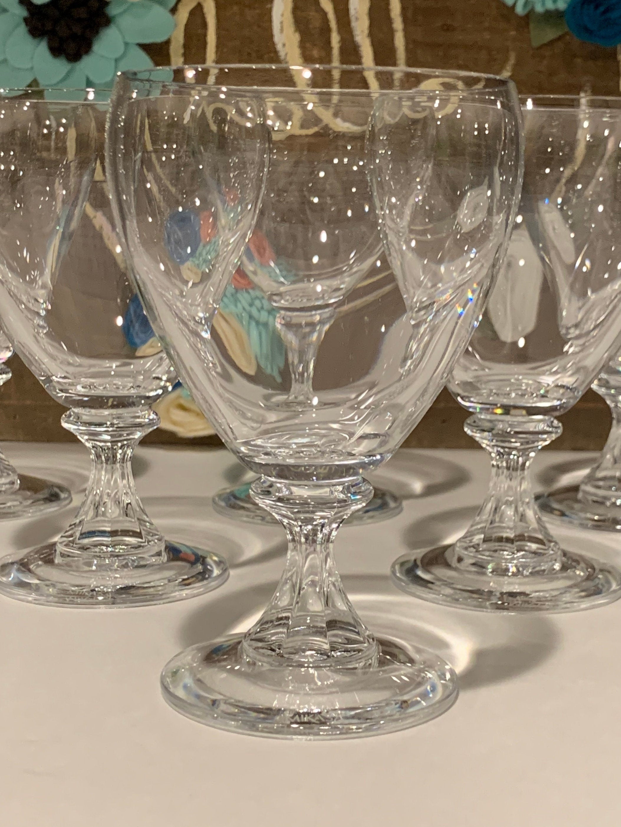 Vintage Mikasa Clear Glass Water Goblets Mikasa Goblets Etsy