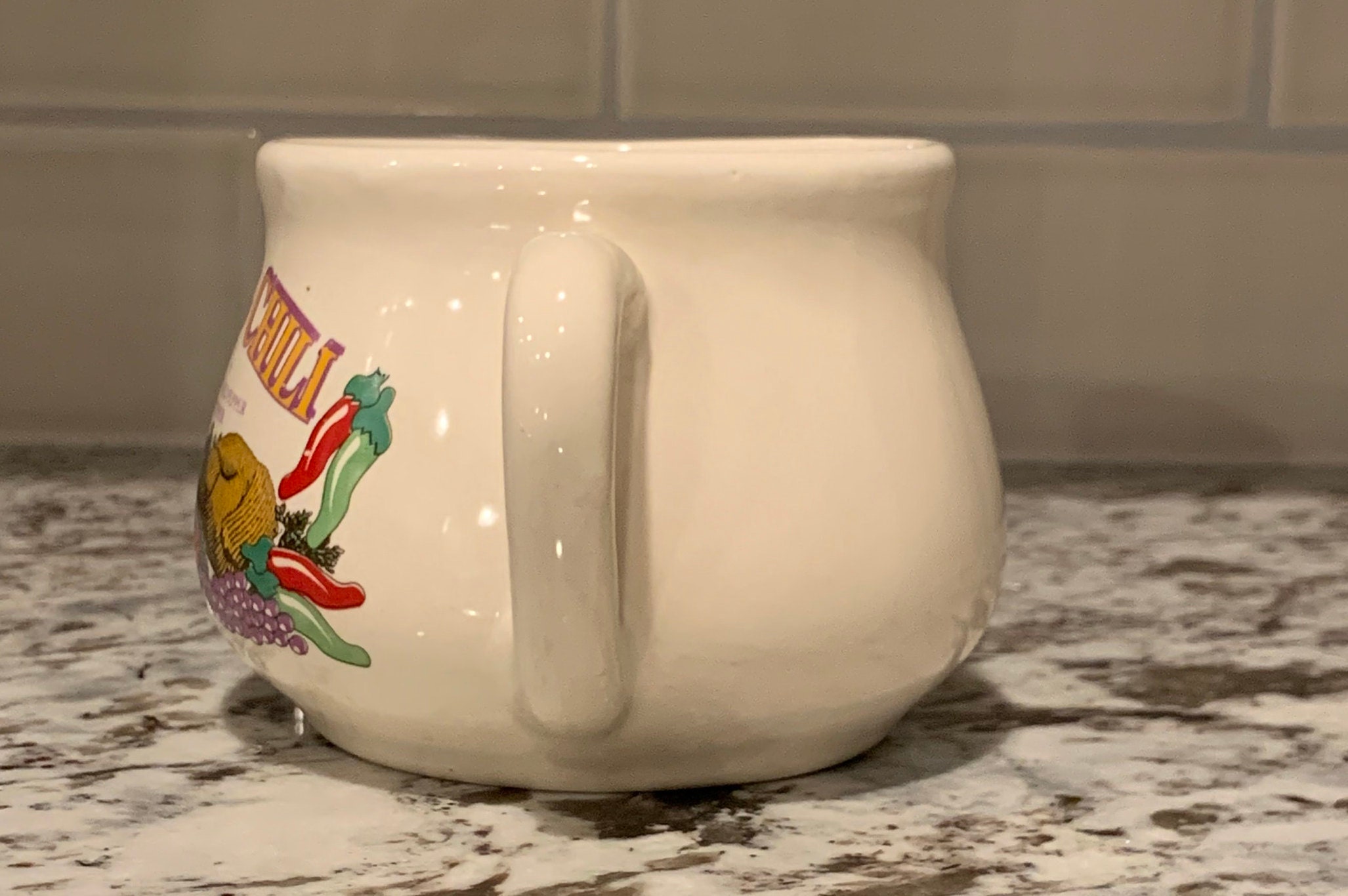 Retro Chili Soup Mug Recipe Print Bowl with Handle Etsy