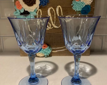 vintage Avon American Blue Water Goblet | Tablescape en verre bleu | Avon Barware