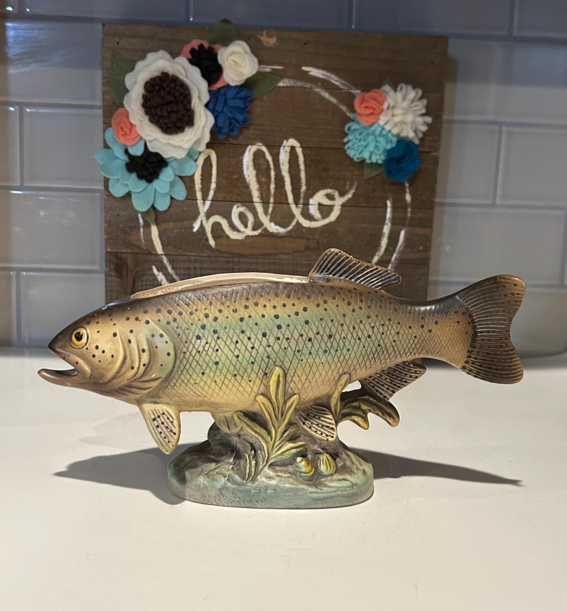 ニジマスの陶器製プランター/置物 | 魚のインテリア - Etsy 日本