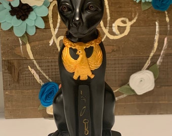 Estatua vintage de esfinge egipcia con forma de gato