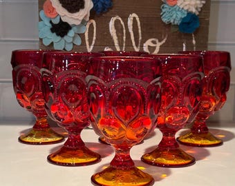 Vintage Moon & Stars Colored Glassware - Etsy