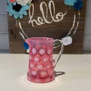 Coin Dot Cranberry (Opalescent) Glass Creamer by Fenton