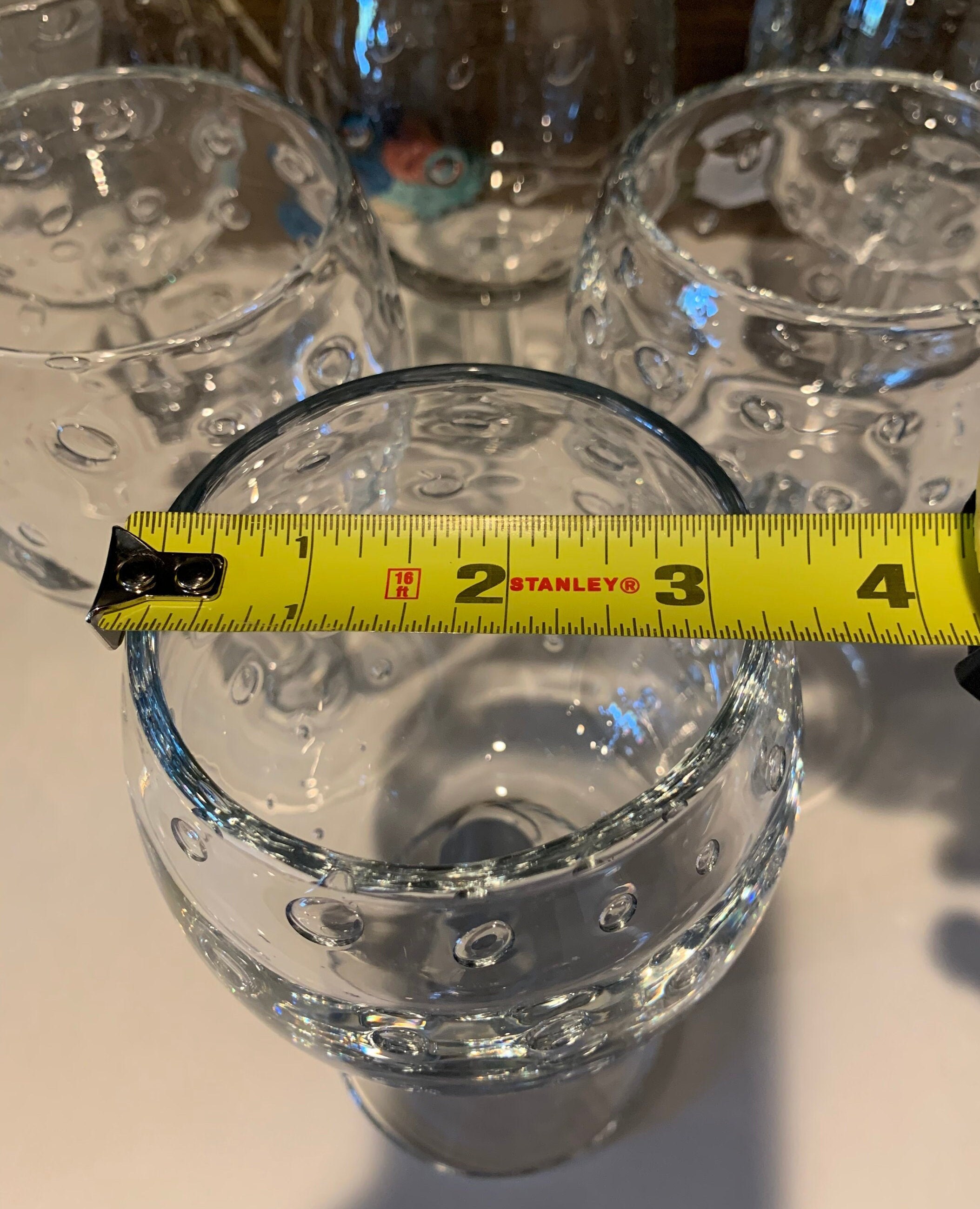 Crate & Barrel Blown Glass Water Goblets Air Bubble Water Etsy