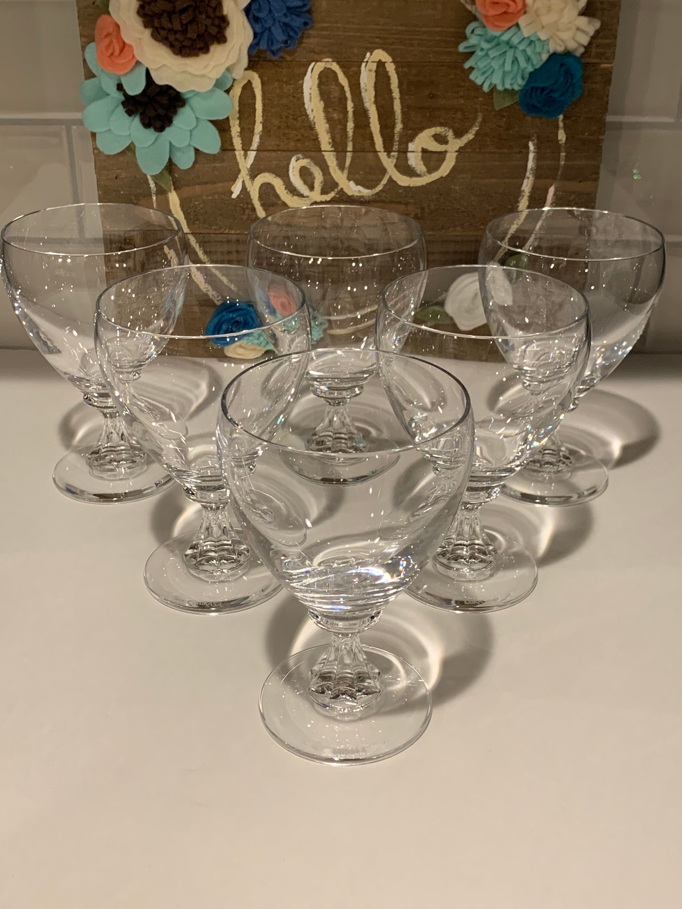 Vintage Mikasa Clear Glass Water Goblets Mikasa Goblets Etsy