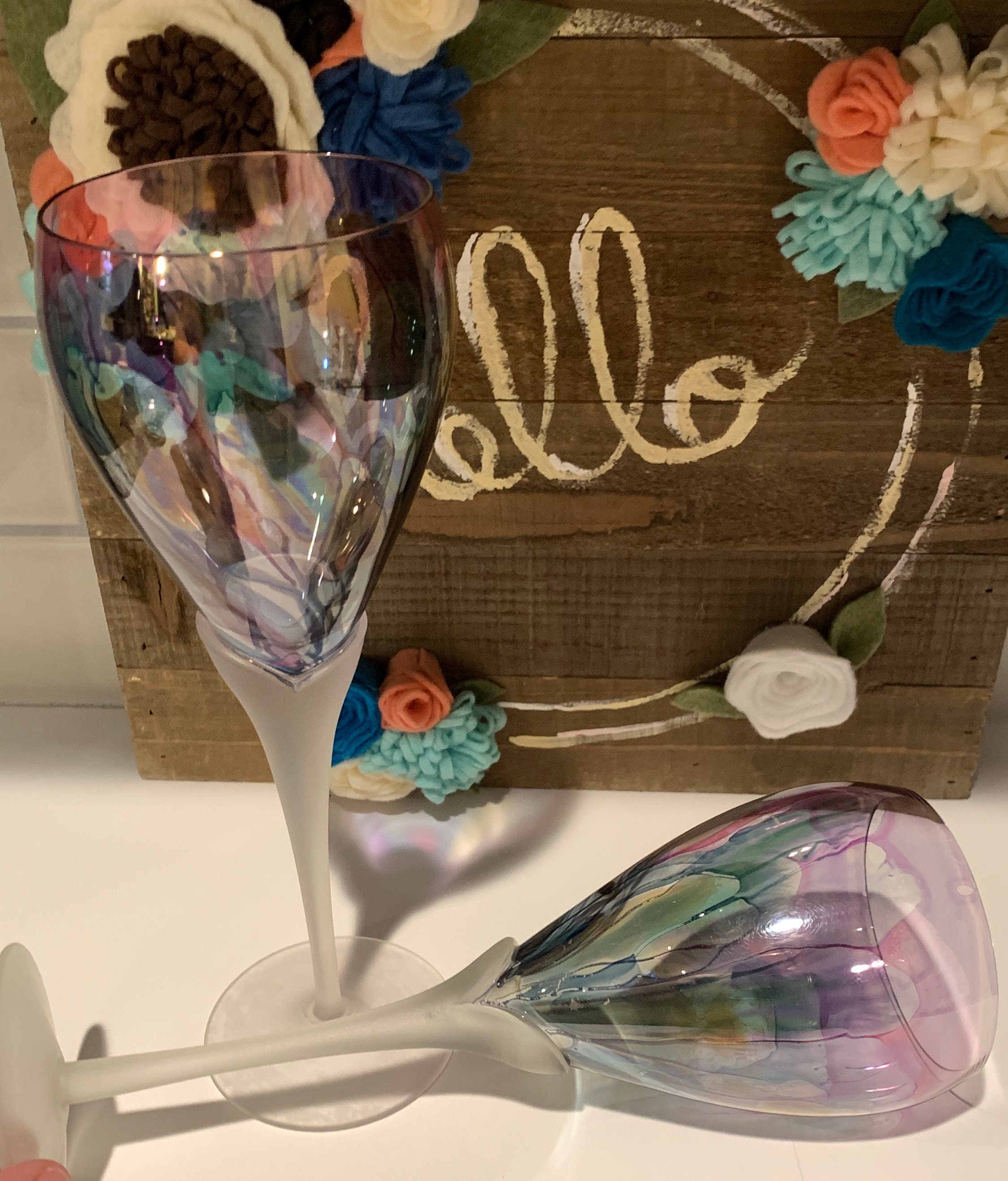 recycled wine glasses Aqua Rim Roly Stemless Wine Glass