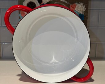 DANSK Red Enamel Casserole Bistro Pot | Vintage DANSK Cookware - Etsy