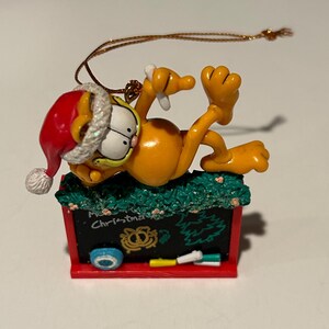 Garfield Christmas Tree Ornament | Garfield on Chalkboard Ornament | Ornament Exchange Gift