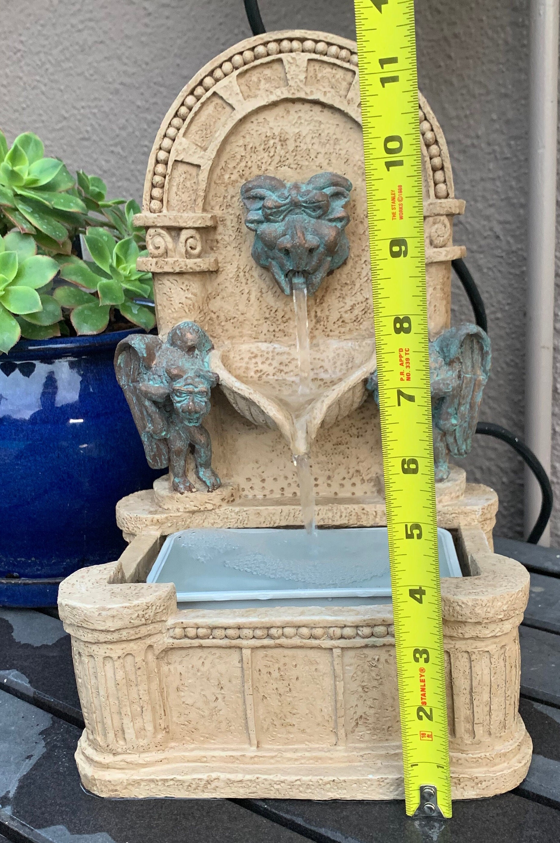 Gargoyle Garden Water Fountain Vintage Gargoyle Table Water Etsy