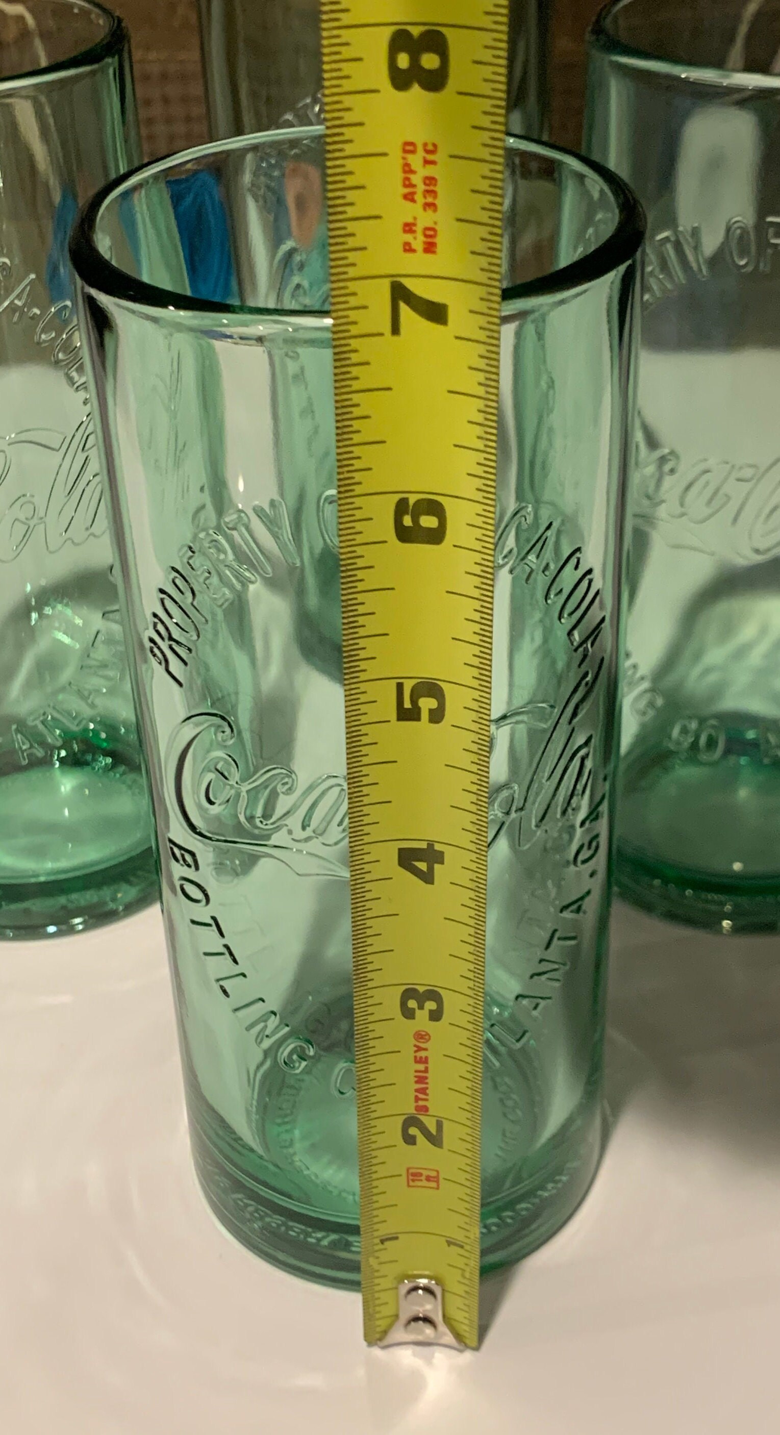 Green Coca Cola Heavy Drinking Glasses Etsy