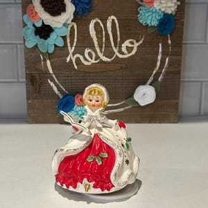 Josef Christmas Girl Caroling Music Box | Collectable Josef Christmas Figurine