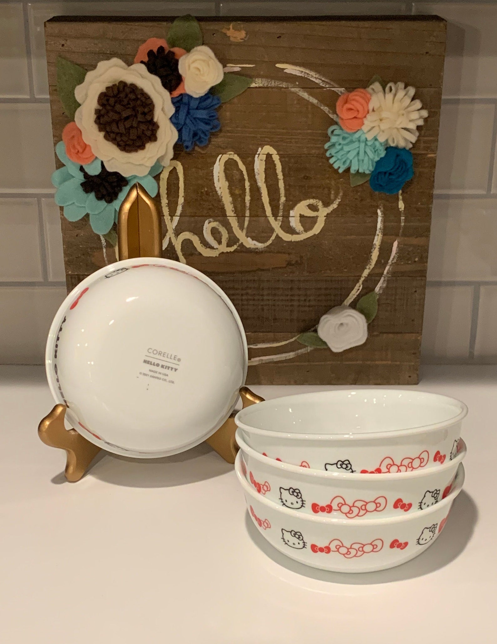 Corelle Hello Kitty Cereal Bowls Etsy
