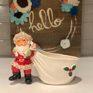 Spaghetti Santa Clause Planter  | Vintage Christmas Decor | MCM Christmas Decor | Norcrest Spaghetti Santa Clause Figurine