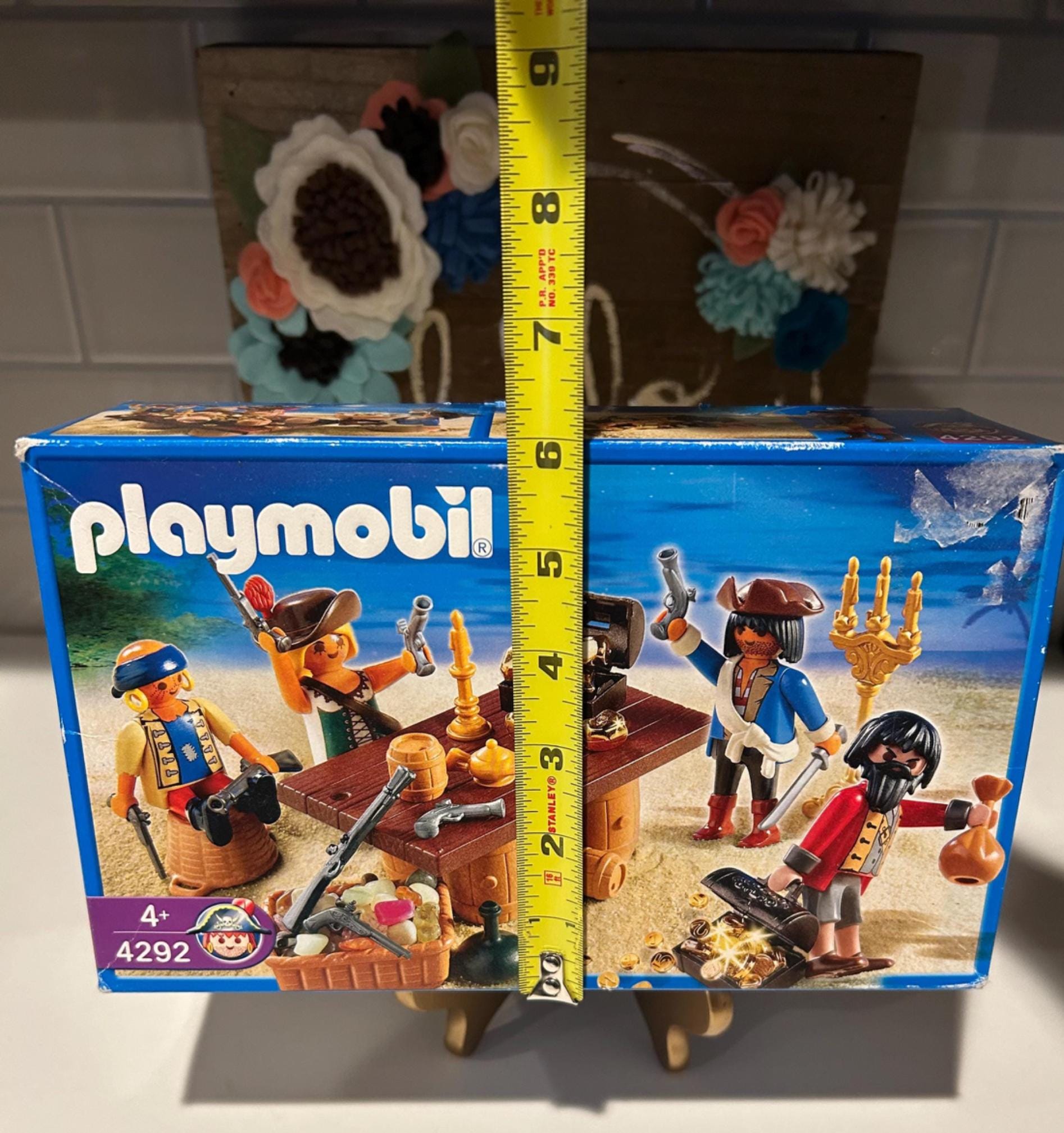 4 Figurines Pirates Playmobil - Occasion, En Plastique, Jouet Miniature