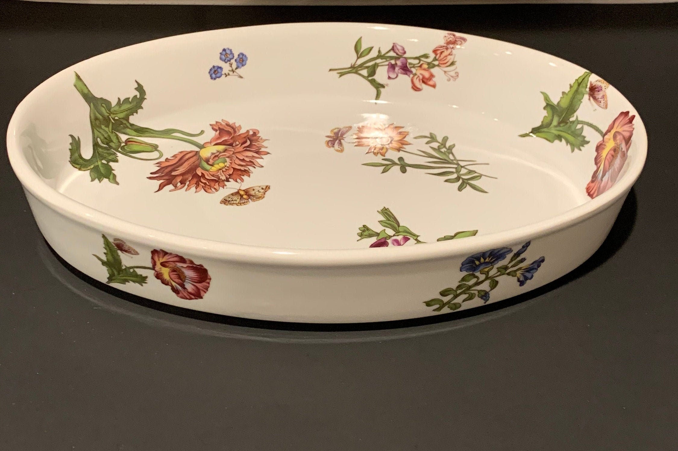 Oval Casserole Baking Dish Floral Duck Lid Floral Bakeware Made in