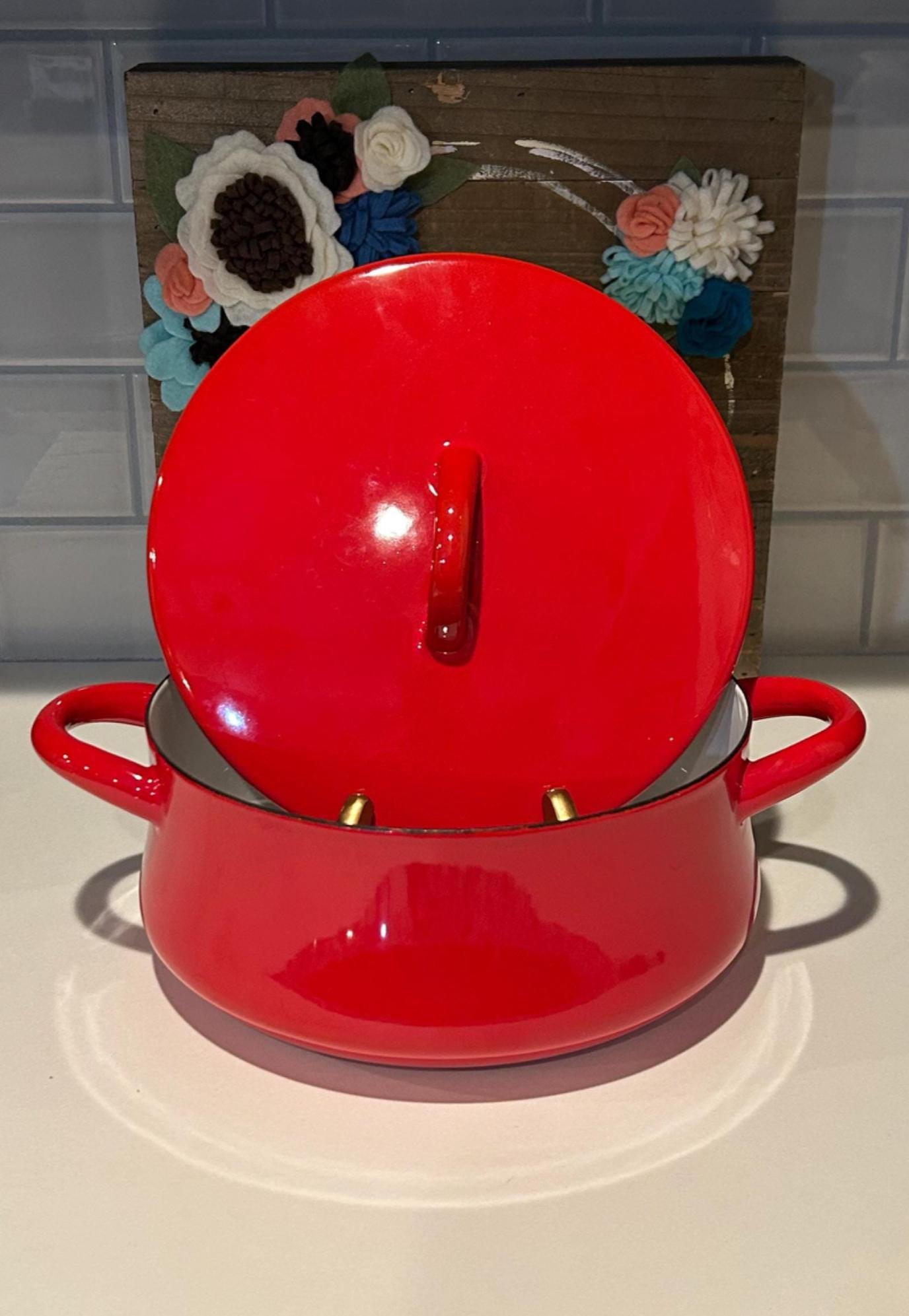 DANSK Red Enamel Casserole Bistro Pot | Vintage DANSK Cookware - Etsy