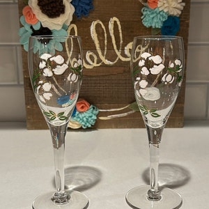Perrier Jouet Champagne Glasses | Mid Century Champagne Flutes | Anemone Flower Belle Époque | Bridesmaids Toast | Replacement Glass