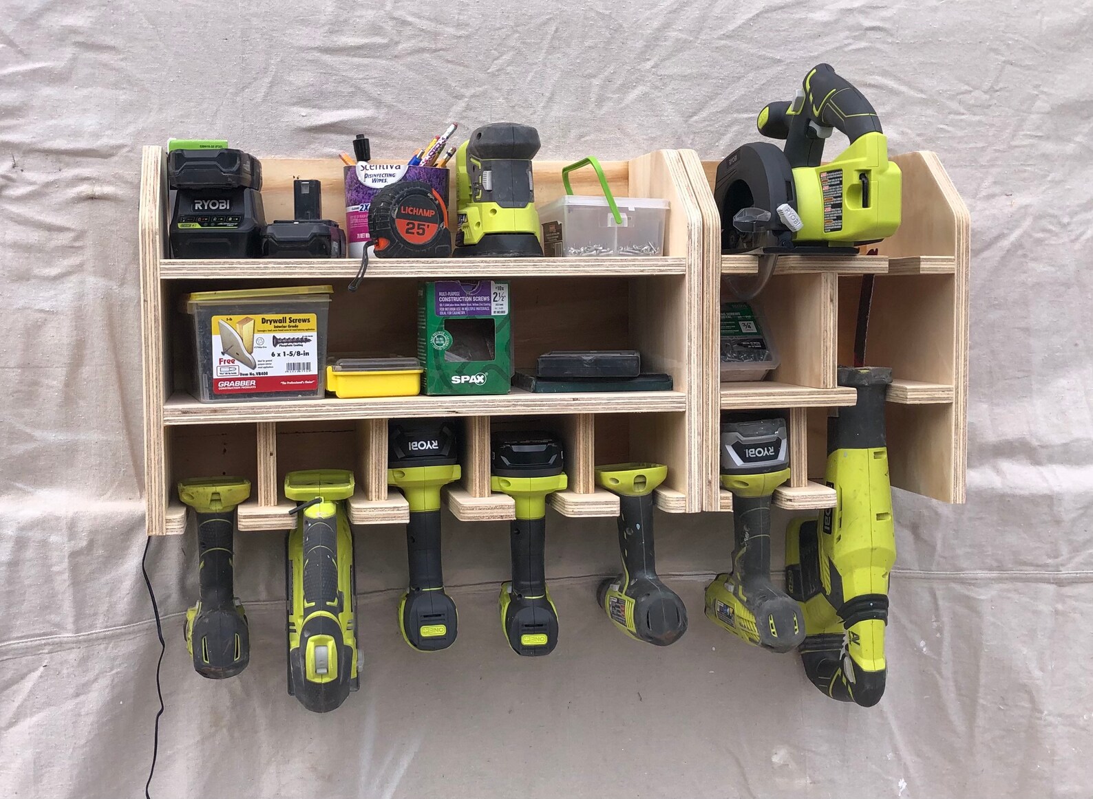 5 Tool Power Tool Storage Unit with 3 tool combo unit Etsy