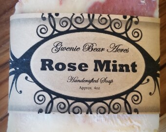 Natural Rose Mint Olive Oil Bar Soap