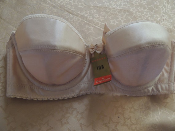 Triumph Brand-strapless Bra 'money Savers' Style T2048 Collectable  Lingerie-vintage Ex Shop Size 10A, Made in Australia, Powdre Colour 