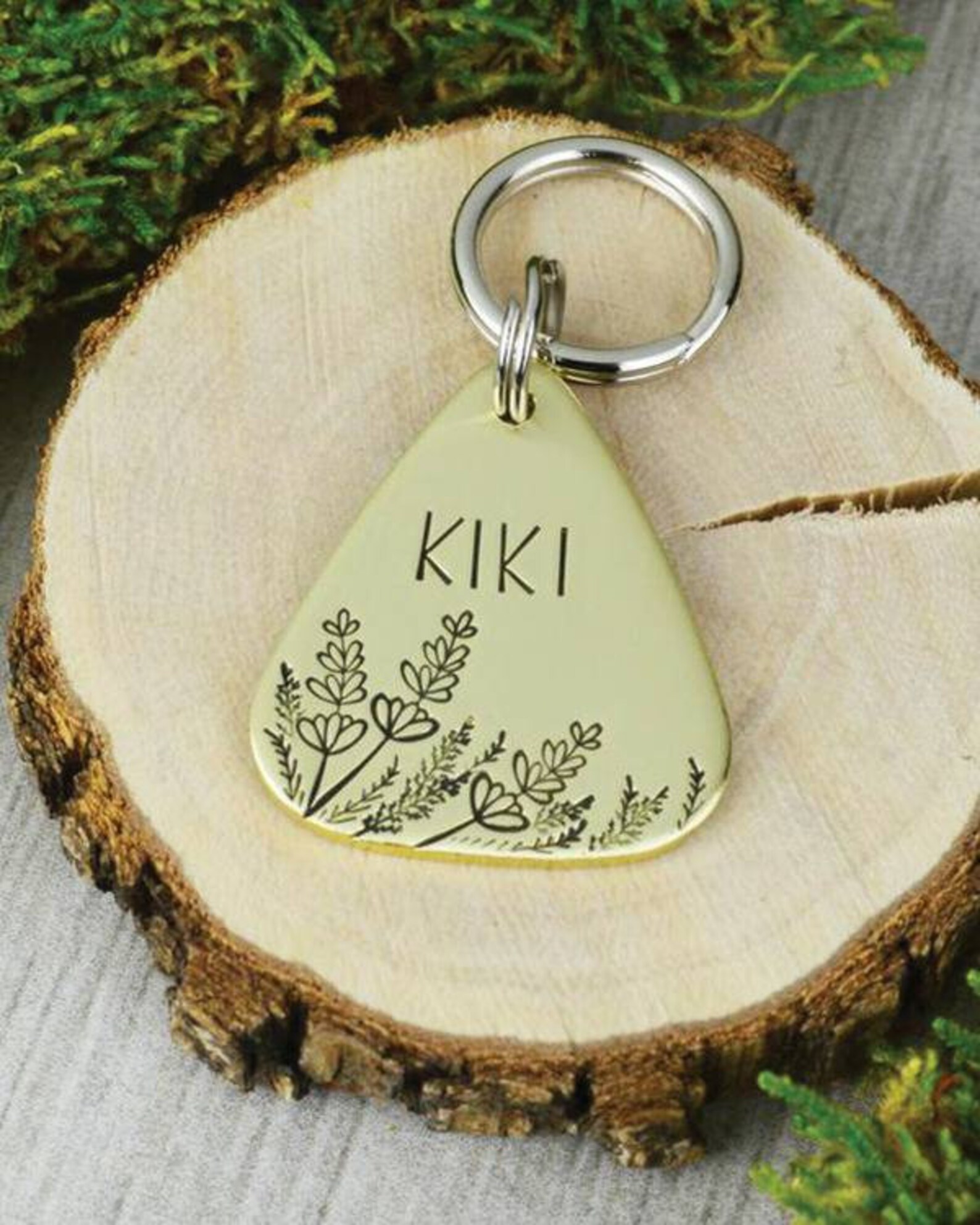 Blume Geplatztes Haustier ID Tag Hunde Namensschild für Etsy