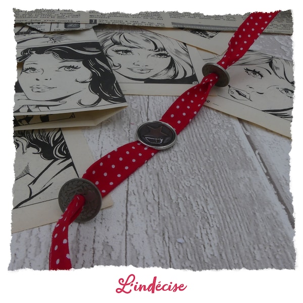 Bracelet Vintage pois rouge