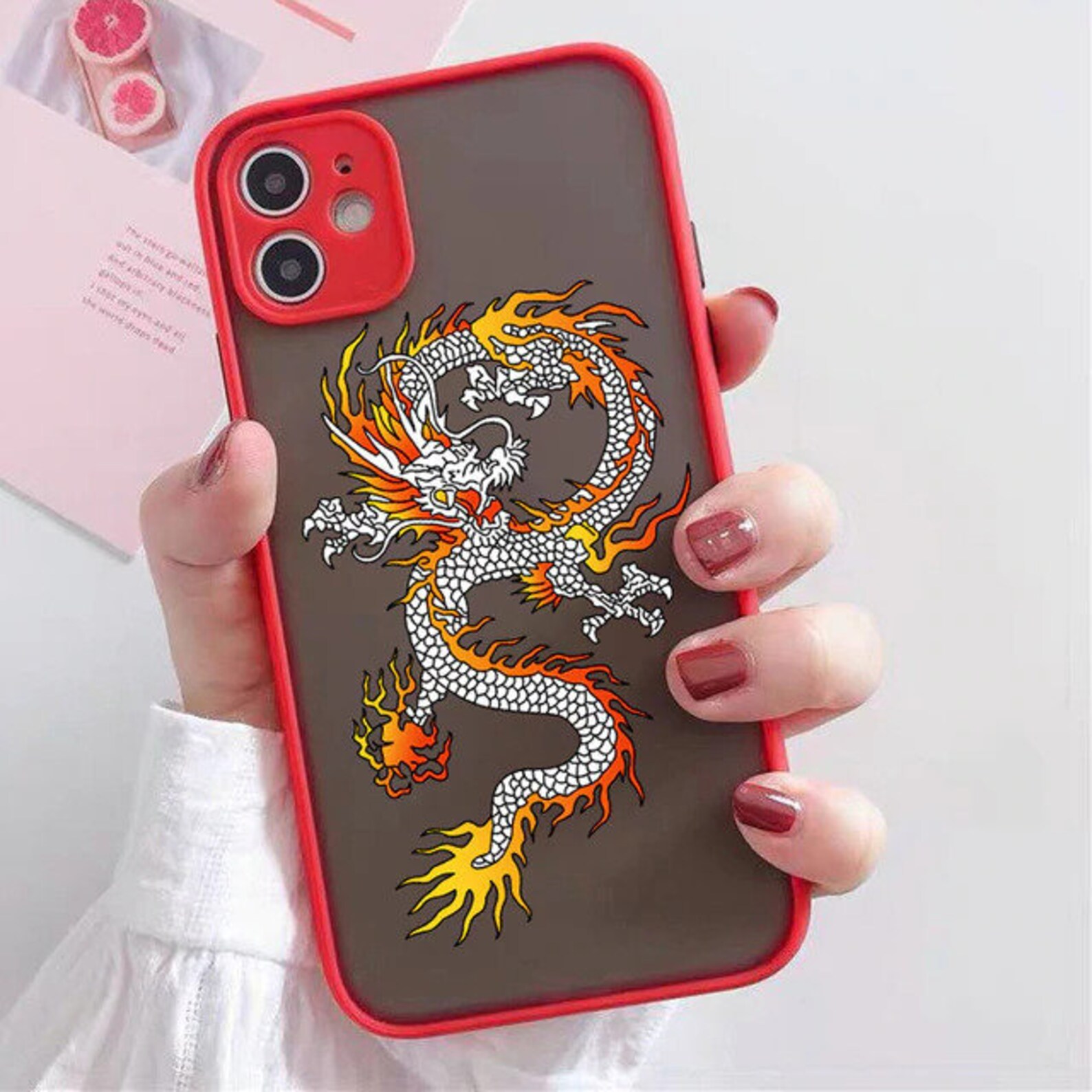 Retro iPhone Dragon Phone Case for iPhone 12 7 8 Plus X XR XS Etsy