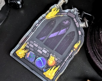 Wizard Class Shaker Keyring: D&D Spellcaster Fireball Keychain
